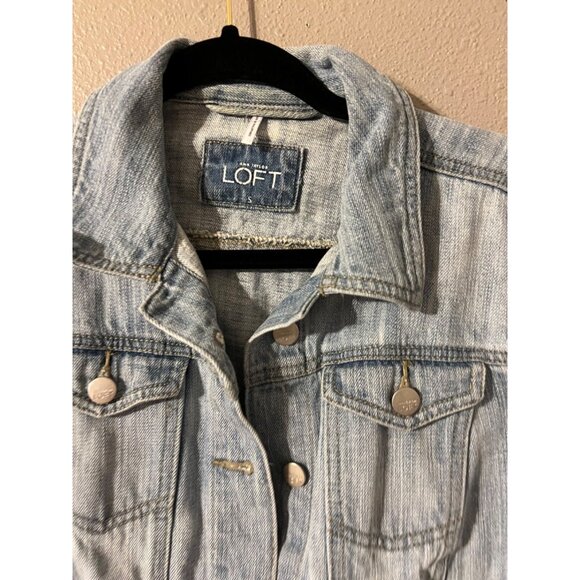 Ann Taylor LOFT  Womens Jacket Light Wash Blue S Small Jean Denim Classic - Picture 11 of 11